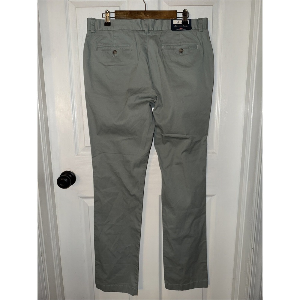 NEW Vineyard Vines Men's Breaker Pants Chino Stretch Travel 34x36 Green - Picture 3 of 5